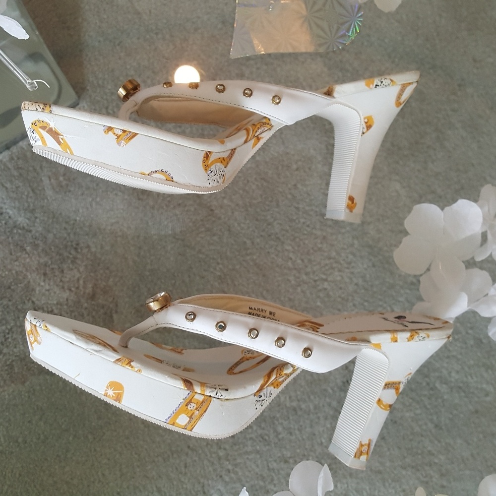 MARRY ME" heeled sandals.  Really cute..